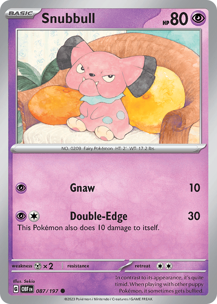 Snubbull, carta 087 de Obsidian Flames