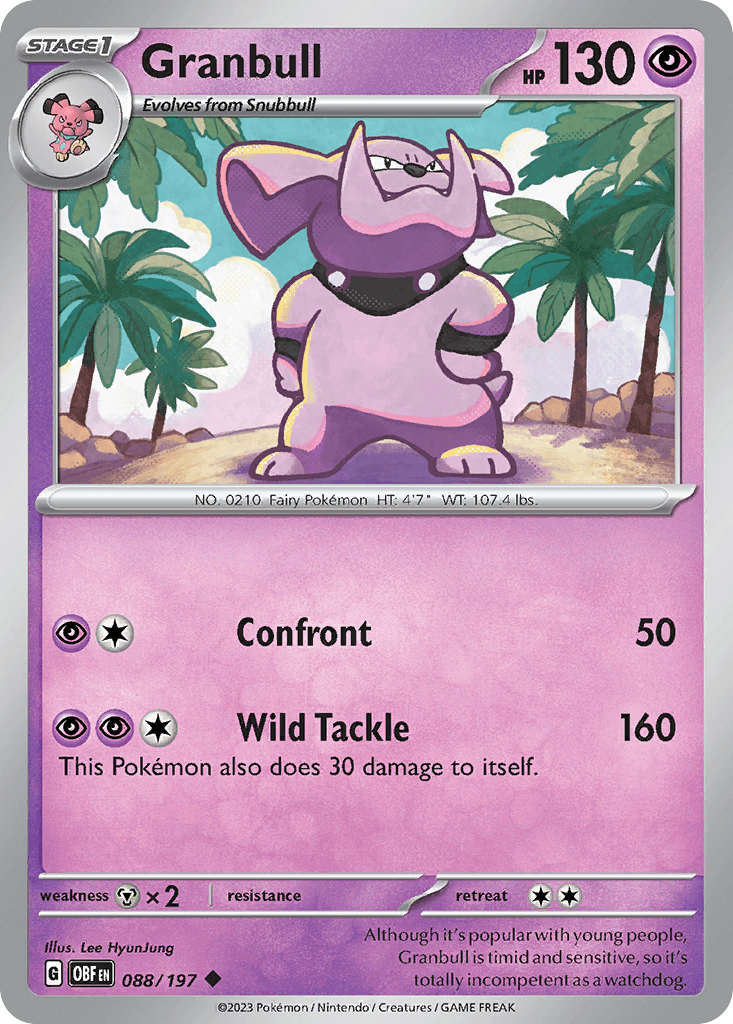 Granbull, carta 088 de Obsidian Flames