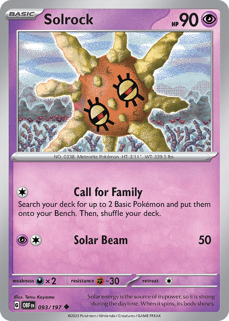 Solrock, carta 093 de Obsidian Flames