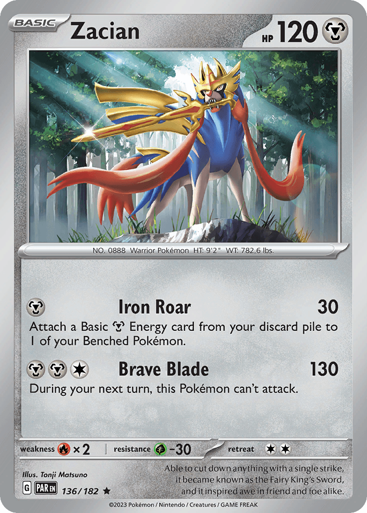 Zacian, carta 136 de Paradox Rift