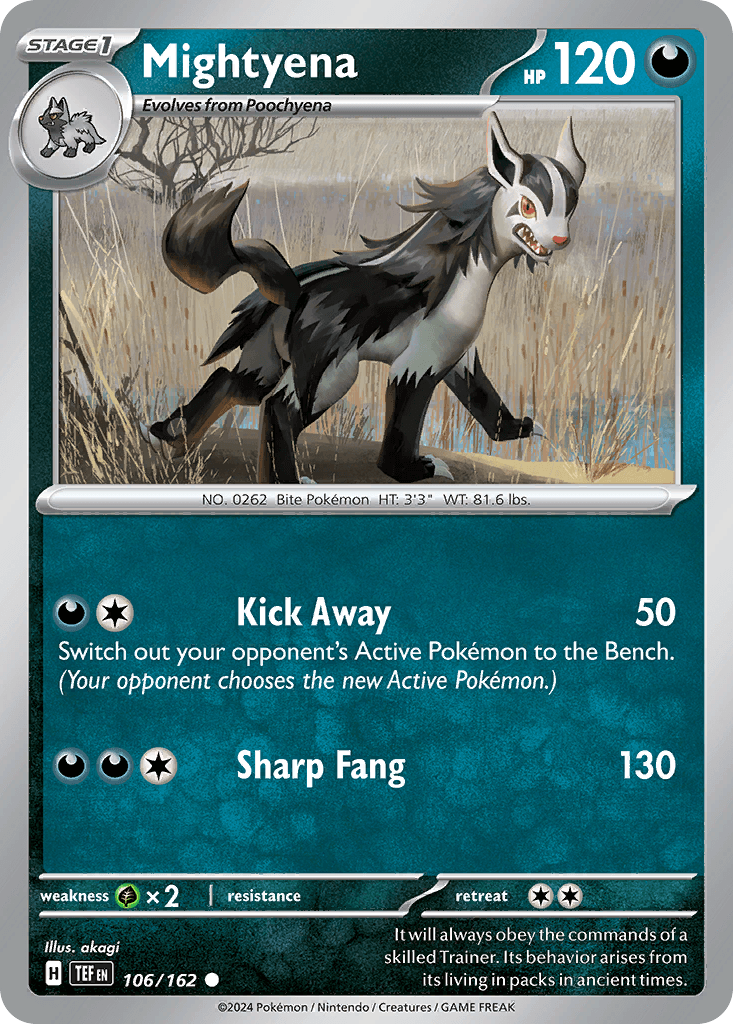 Mightyena, carta 106 de Temporal Forces