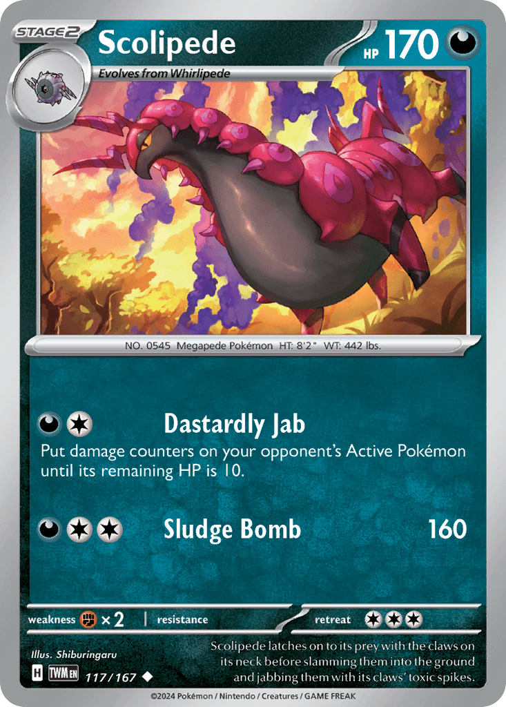 Scolipede, carta 117 de Twilight Masquerade