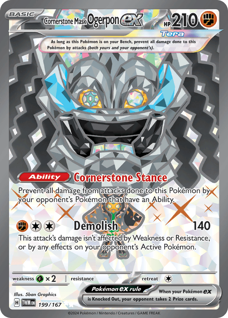 Cornerstone Mask Ogerpon ex, carta 199 de Twilight Masquerade