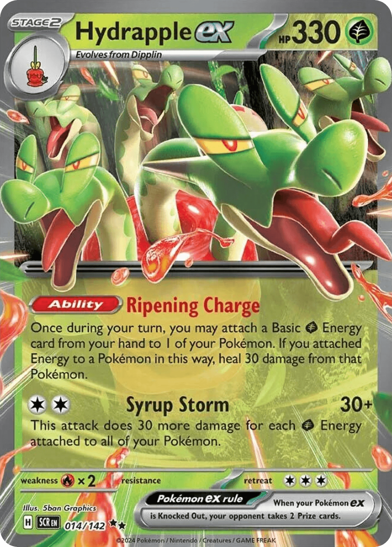 Hydrapple ex, carta 014 de Stellar Crown