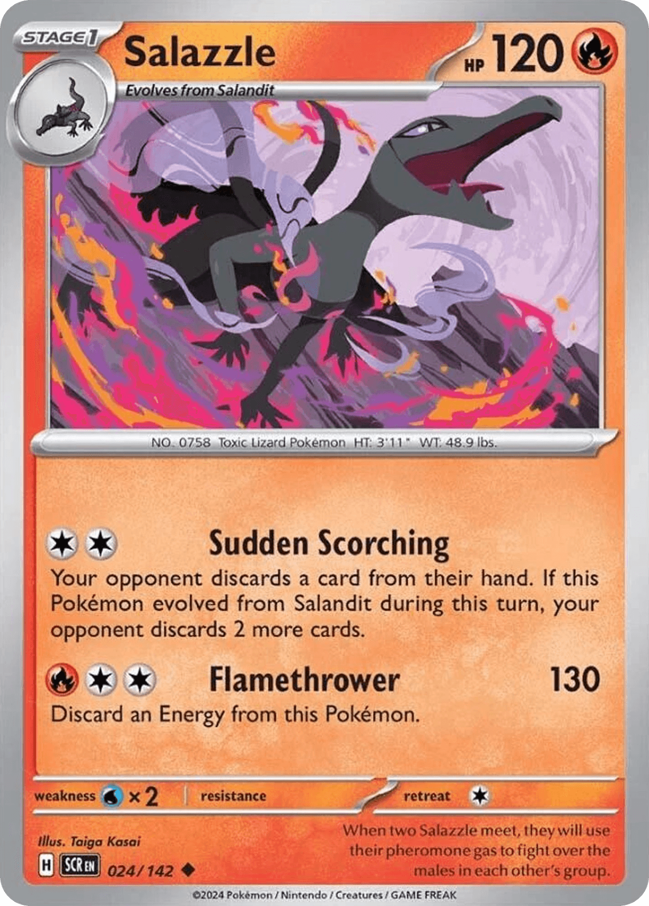 Salazzle, carta 024 de Stellar Crown