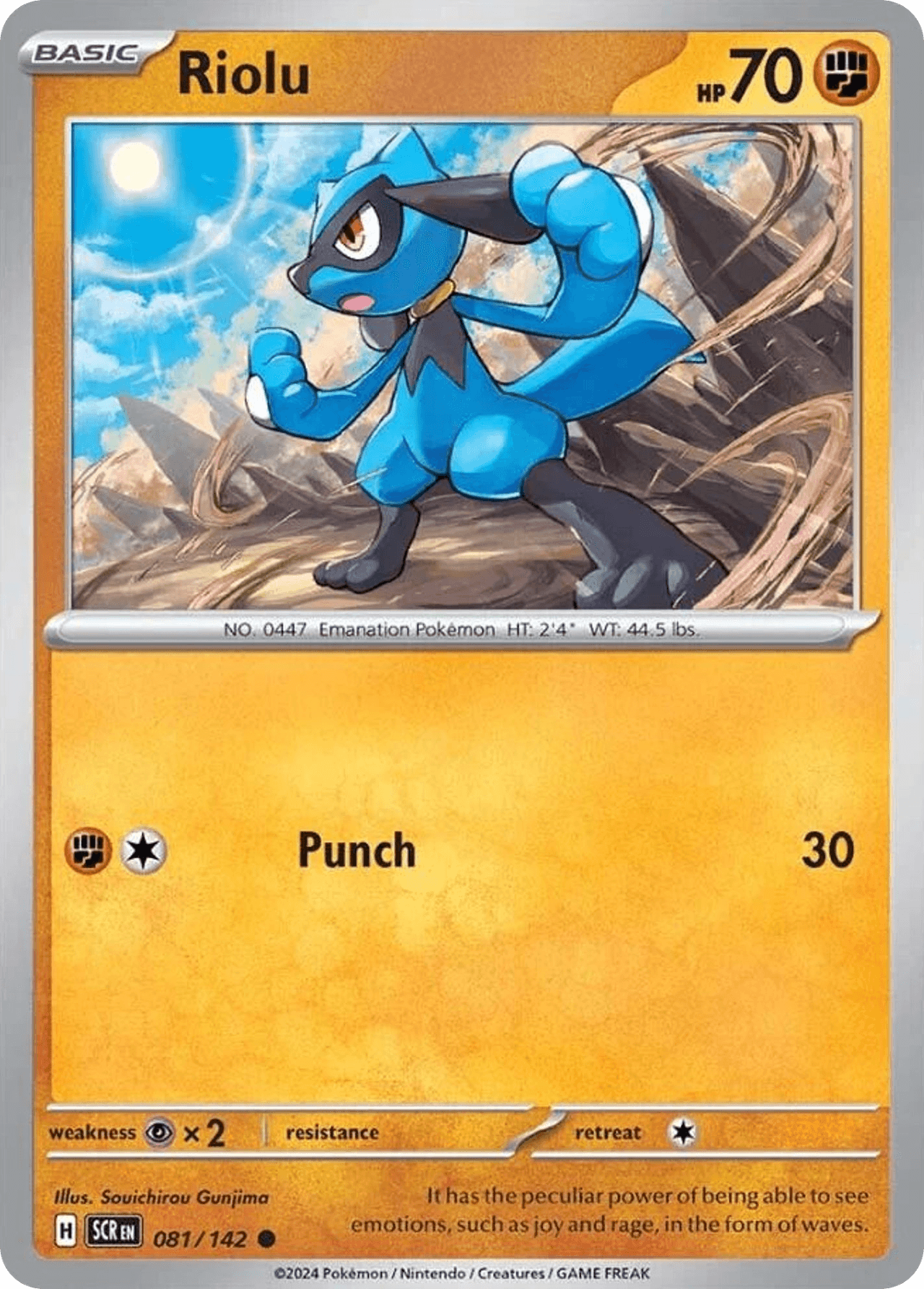 Riolu, carta 081 de Stellar Crown