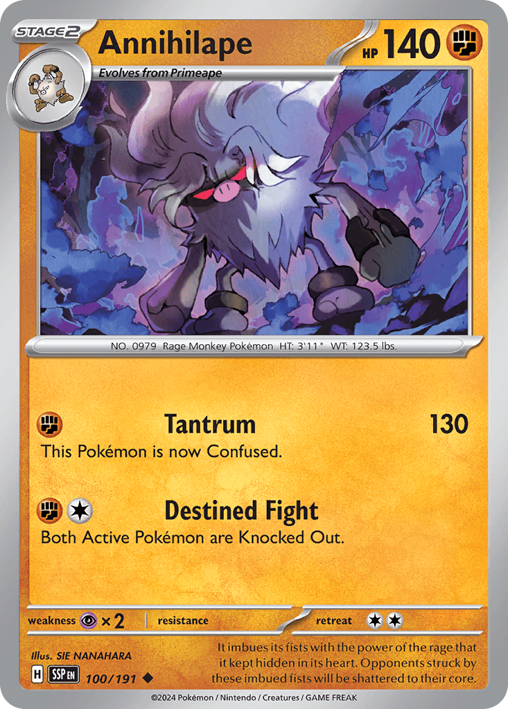 Annihilape, carta 100 de Surging Sparks
