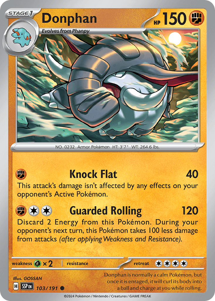 Donphan, carta 103 de Surging Sparks