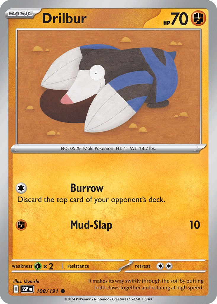 Drilbur, carta 108 de Surging Sparks