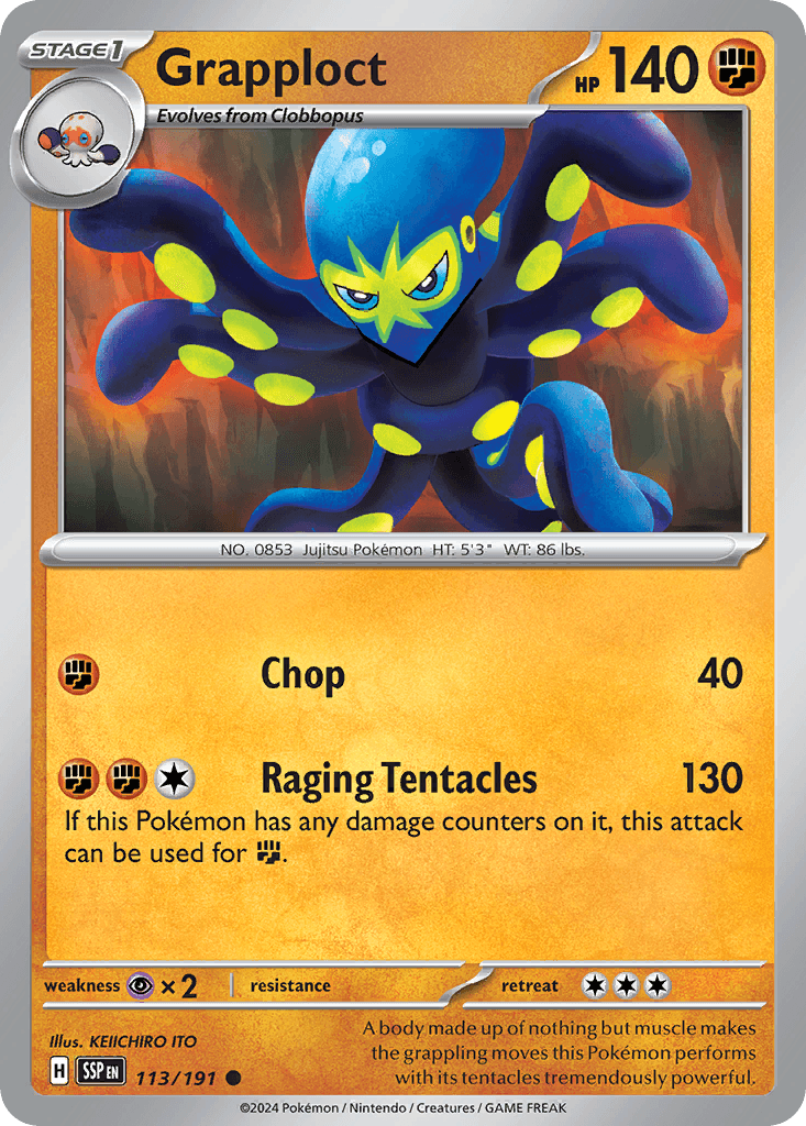 Grapploct, carta 113 de Surging Sparks