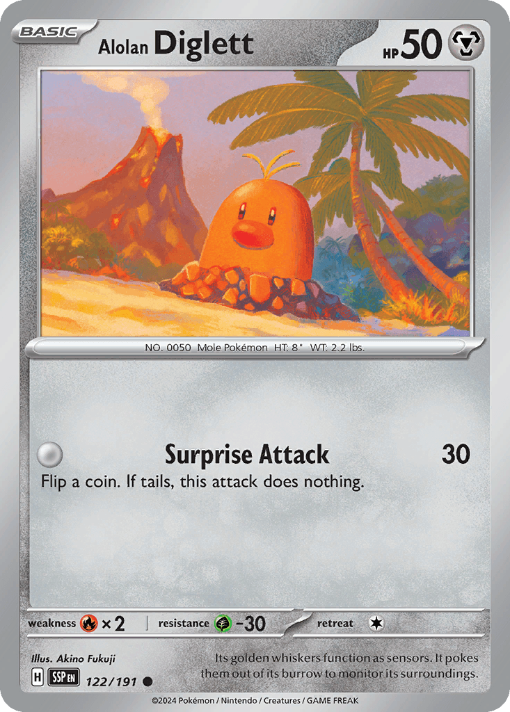 Alolan Diglett, carta 122 de Surging Sparks