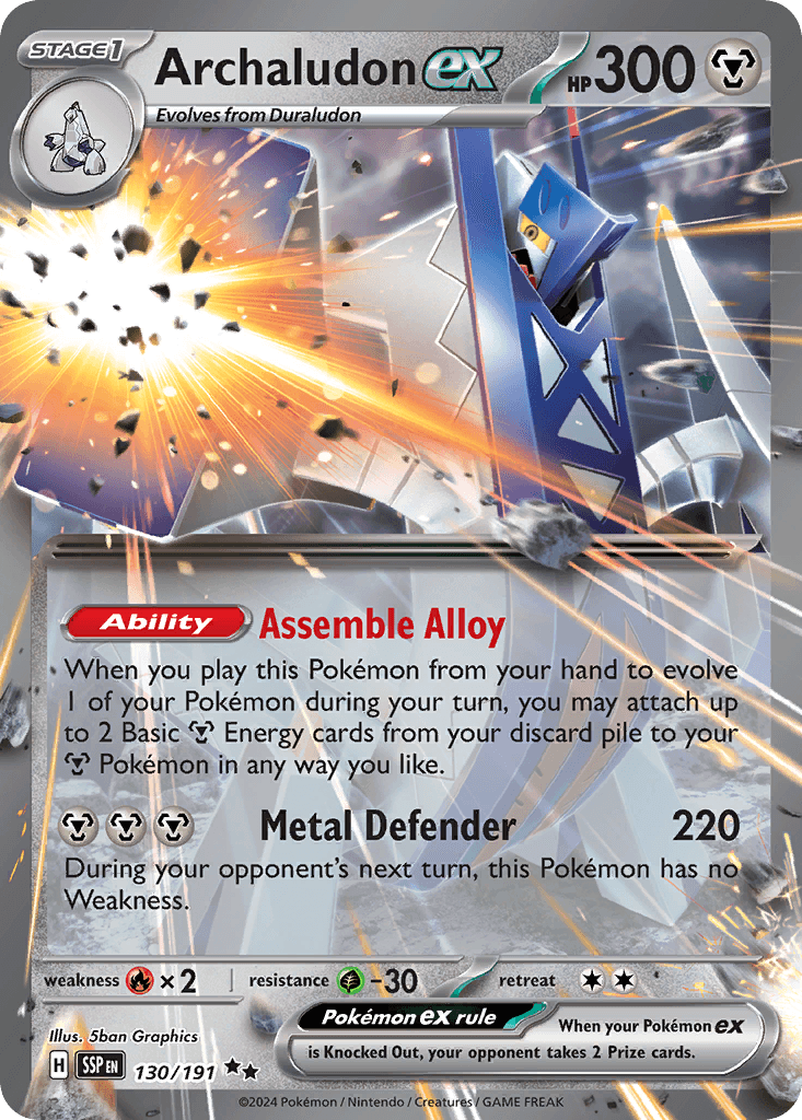 Archaludon ex, carta 130 de Surging Sparks