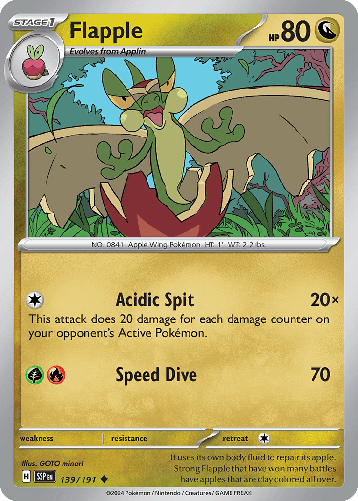 Flapple, carta 139 de Surging Sparks