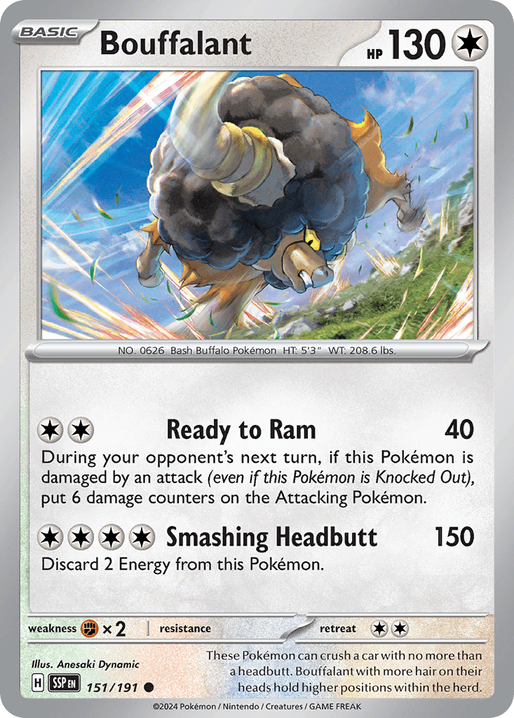 Bouffalant, carta 151 de Surging Sparks