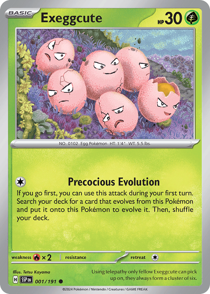 Exeggcute, carta 001 de Surging Sparks