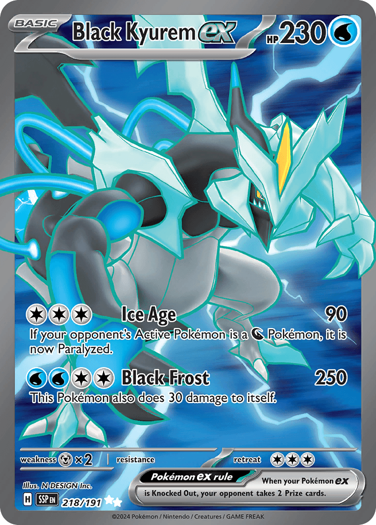 Black Kyurem ex, carta 218 de Surging Sparks