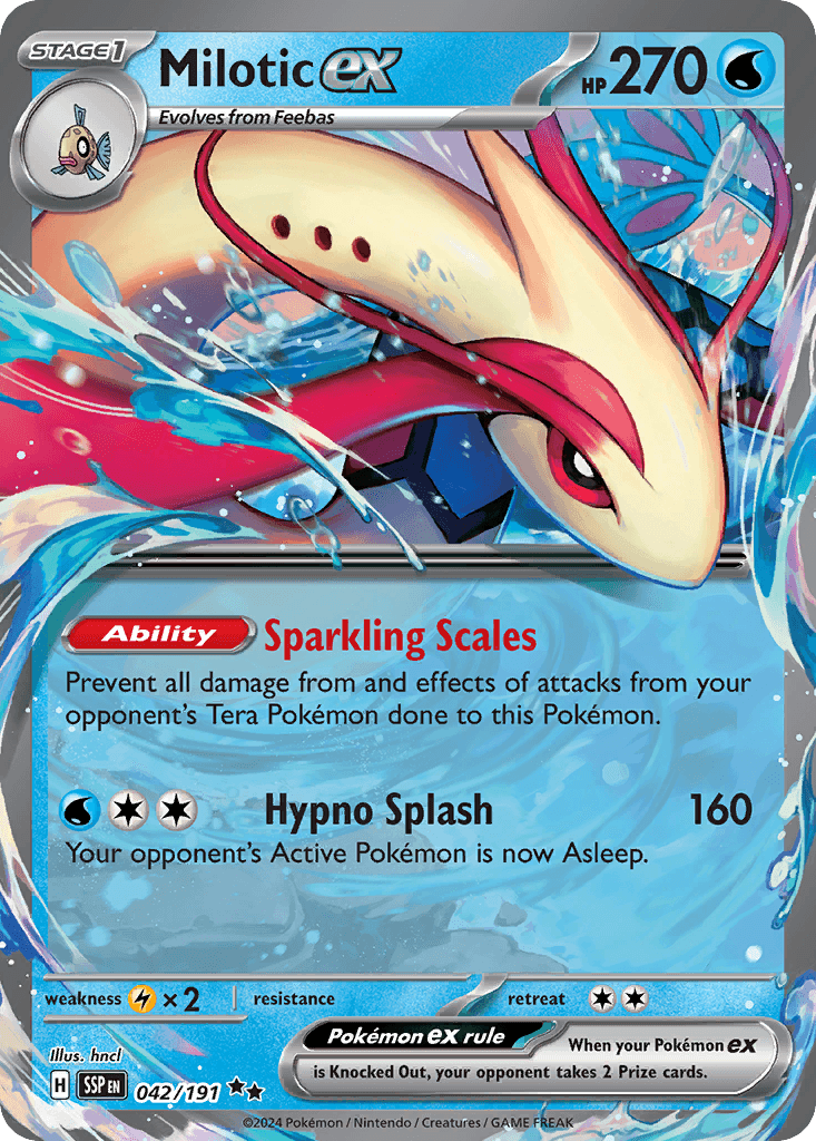 Milotic ex, carta 042 de Surging Sparks