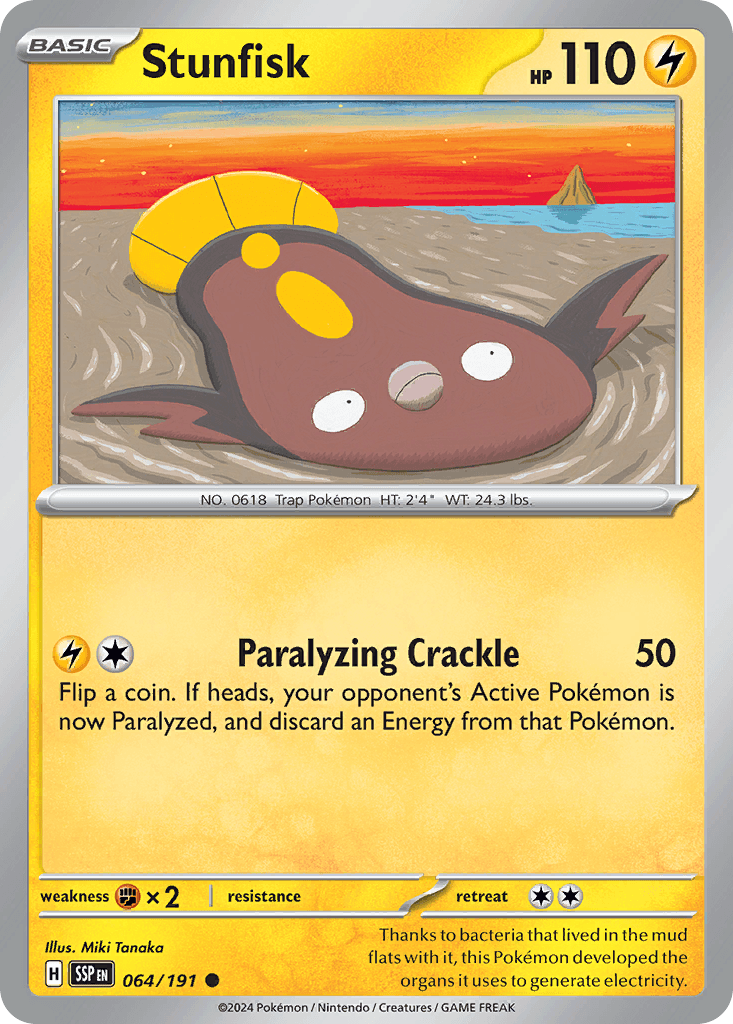 Stunfisk, carta 064 de Surging Sparks