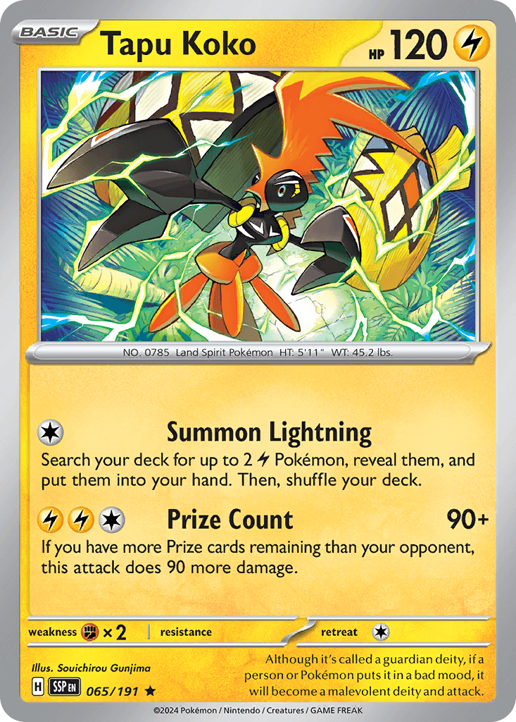 Tapu Koko, carta 065 de Surging Sparks