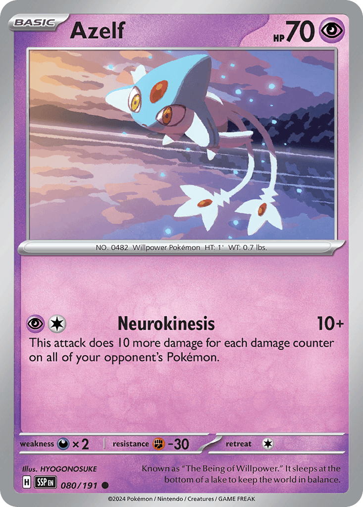 Azelf, carta 080 de Surging Sparks