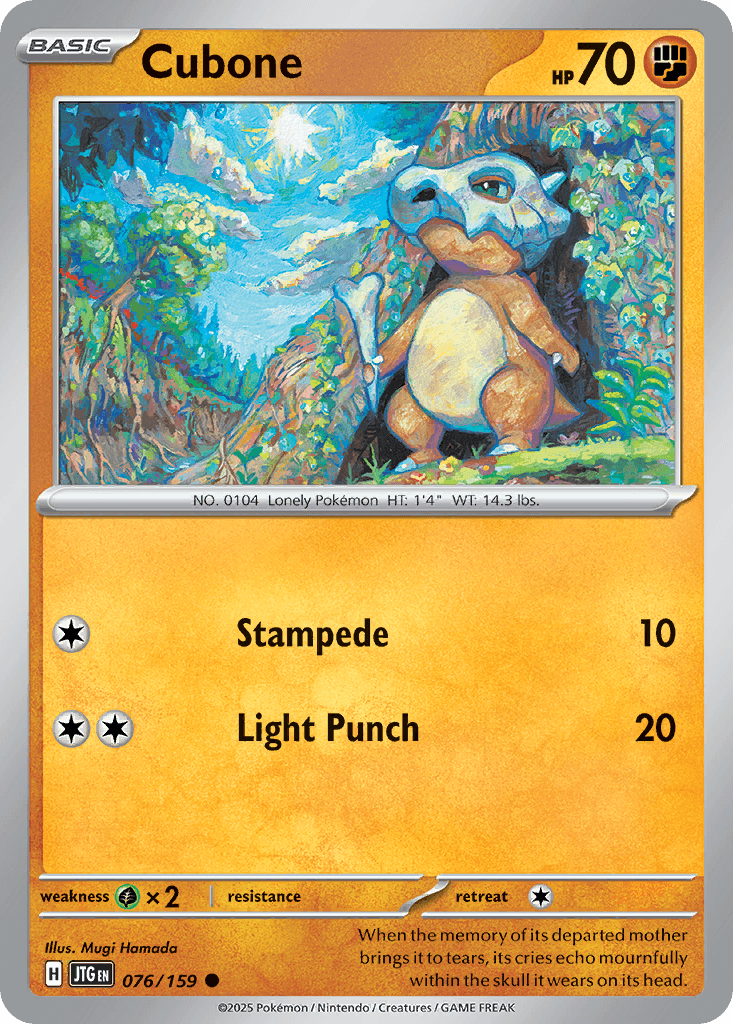 Cubone, carta 076 de Journey Together