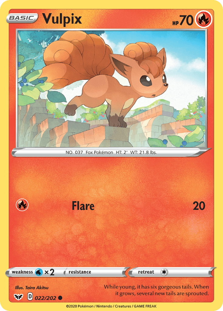 Vulpix, carta 22 de Sword & Shield
