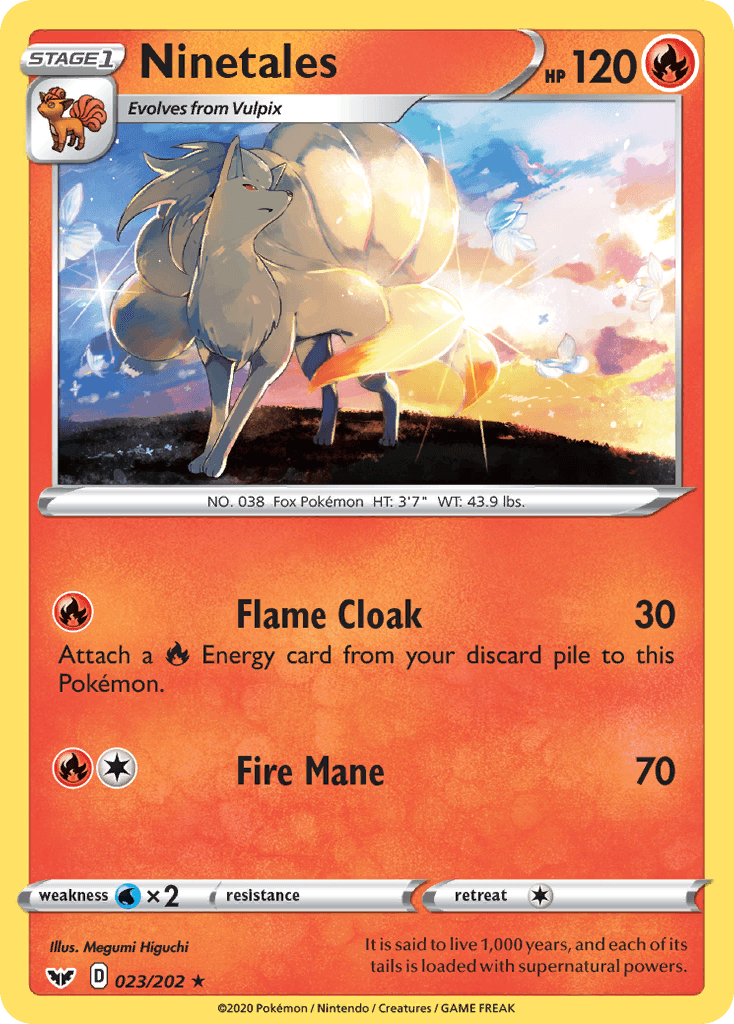 Ninetales, carta 23 de Sword & Shield