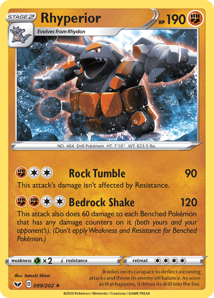 Rhyperior, carta 99 de Sword & Shield