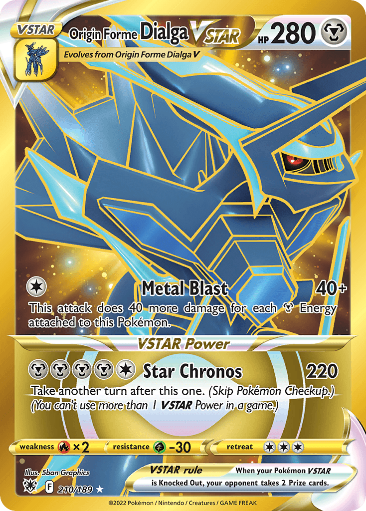 Origin Forme Dialga VSTAR, carta 210 de Astral Radiance