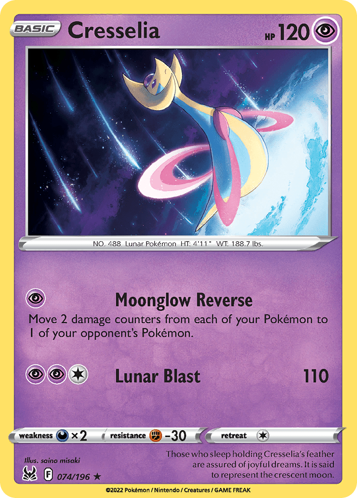 Cresselia, carta 074 de Lost Origin