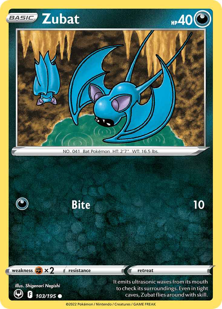 Zubat, carta 103 de Silver Tempest
