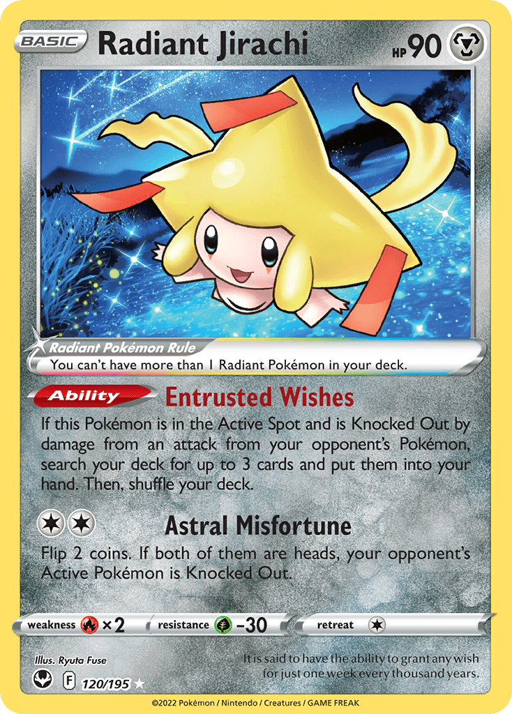 Radiant Jirachi, carta 120 de Silver Tempest