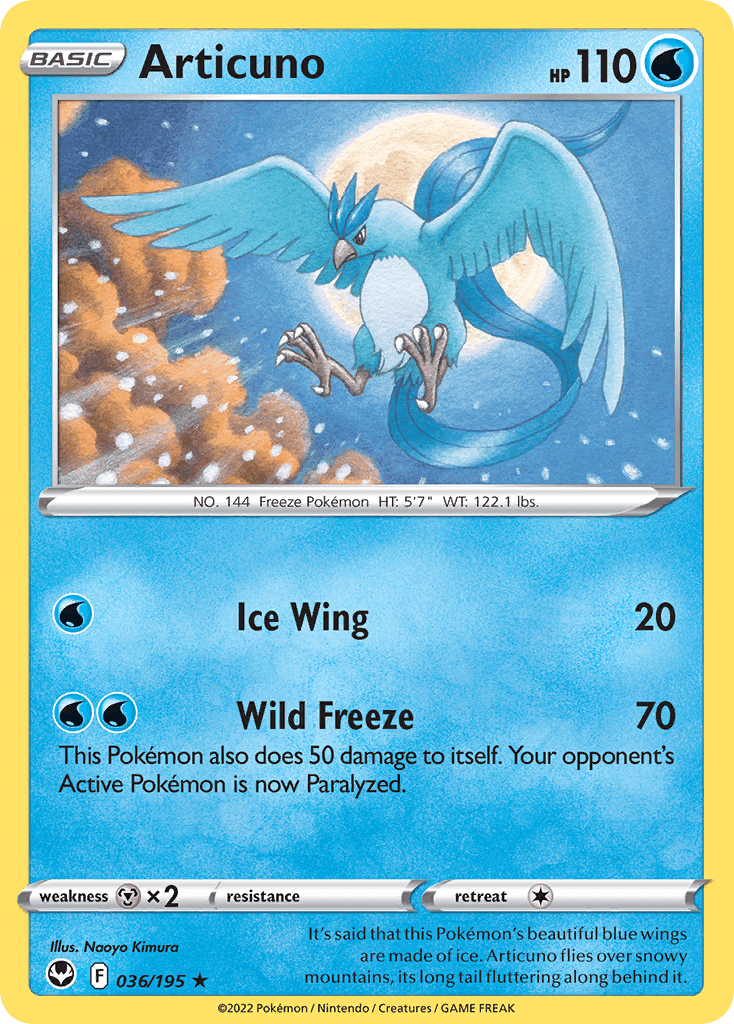 Articuno, carta 036 de Silver Tempest