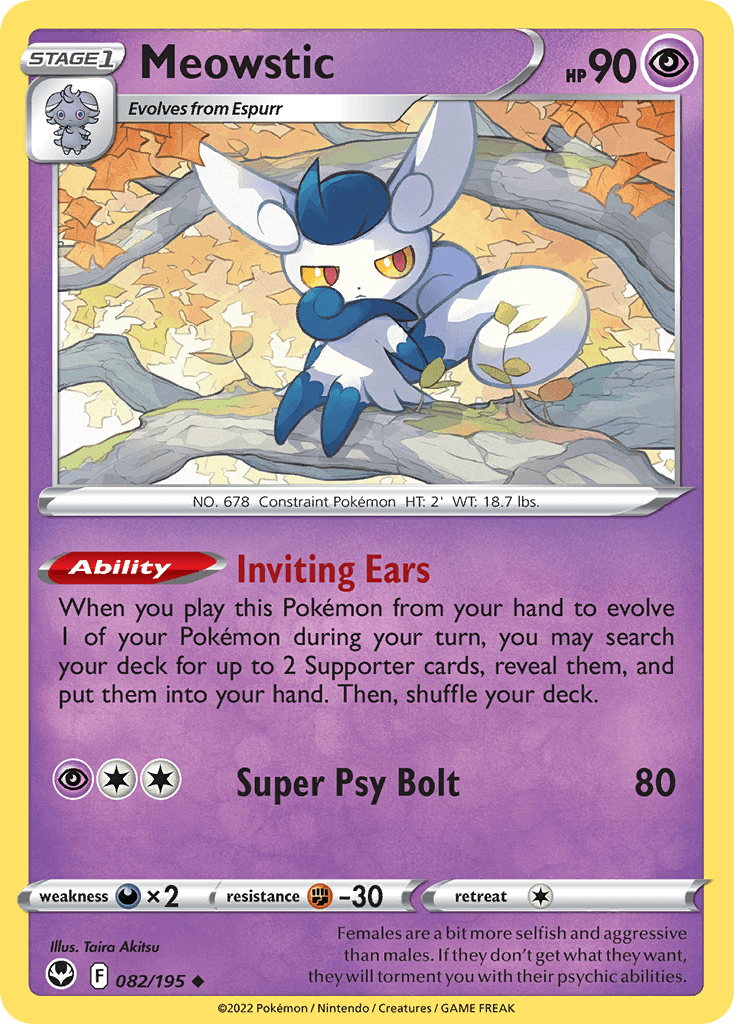 Meowstic, carta 082 de Silver Tempest