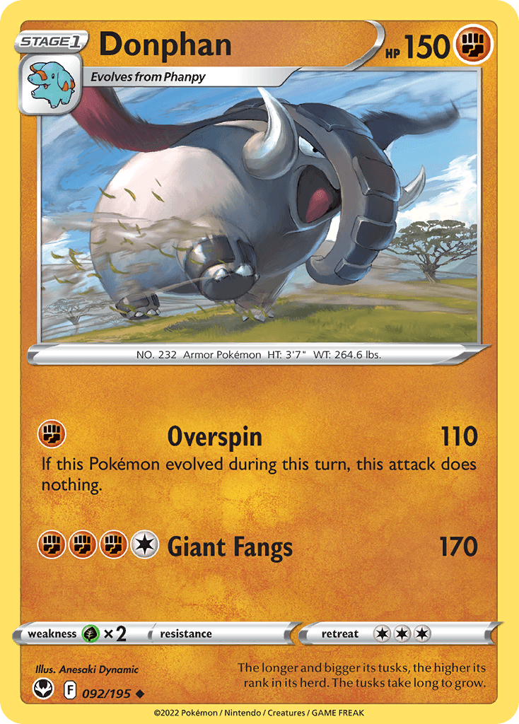 Donphan, carta 092 de Silver Tempest