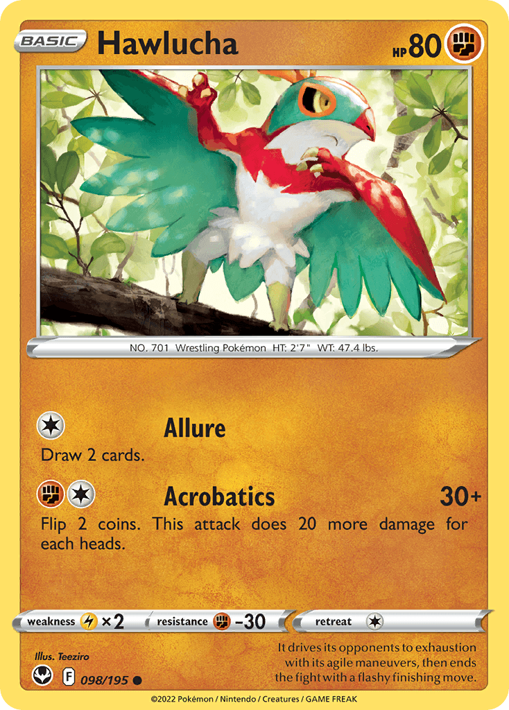 Hawlucha, carta 098 de Silver Tempest