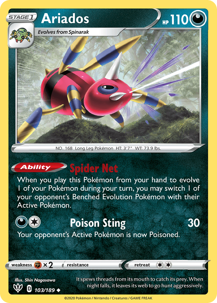 Ariados, carta 103 de Darkness Ablaze