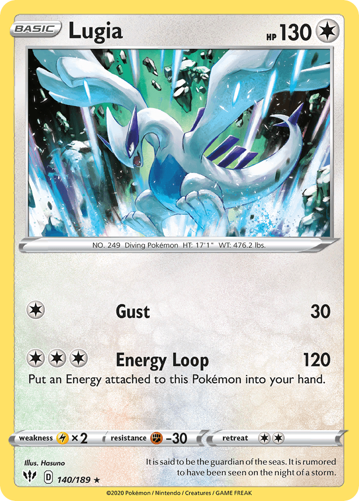 Lugia, carta 140 de Darkness Ablaze