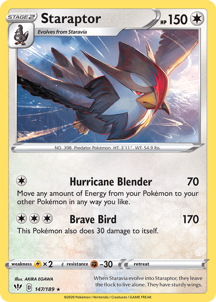 Staraptor, carta 147 de Darkness Ablaze