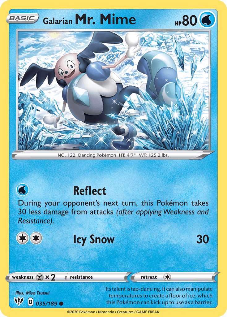 Galarian Mr. Mime, carta 35 de Darkness Ablaze