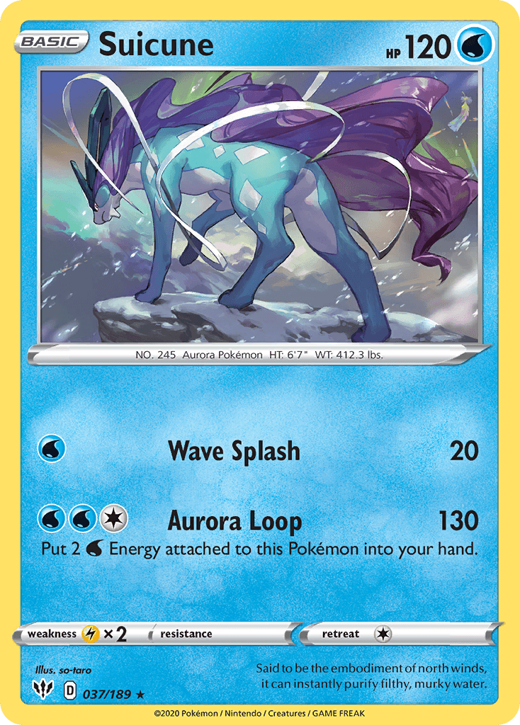 Suicune, carta 37 de Darkness Ablaze