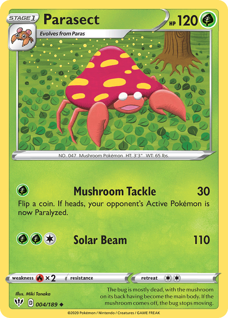 Parasect, carta 4 de Darkness Ablaze