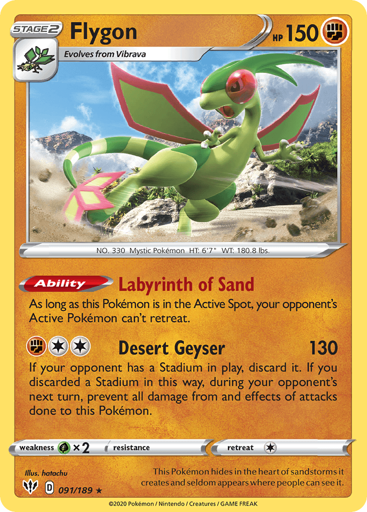 Flygon, carta 91 de Darkness Ablaze