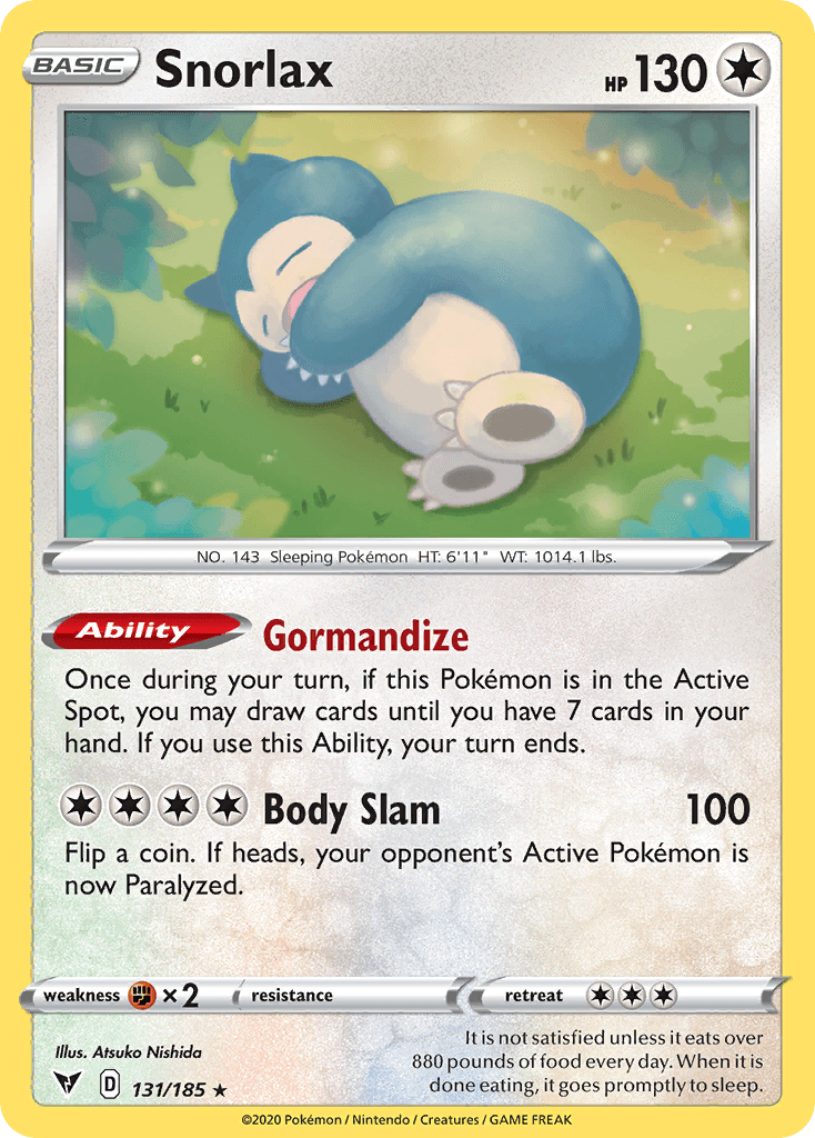 Snorlax, carta 131 de Vivid Voltage