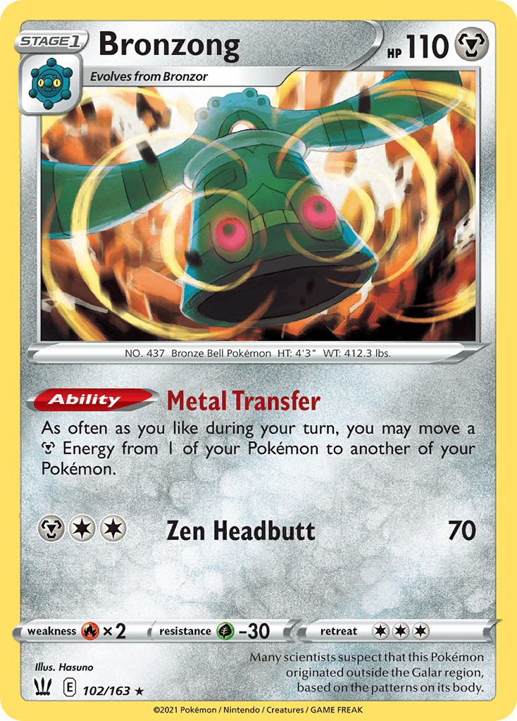 Bronzong, carta 102 de Battle Styles