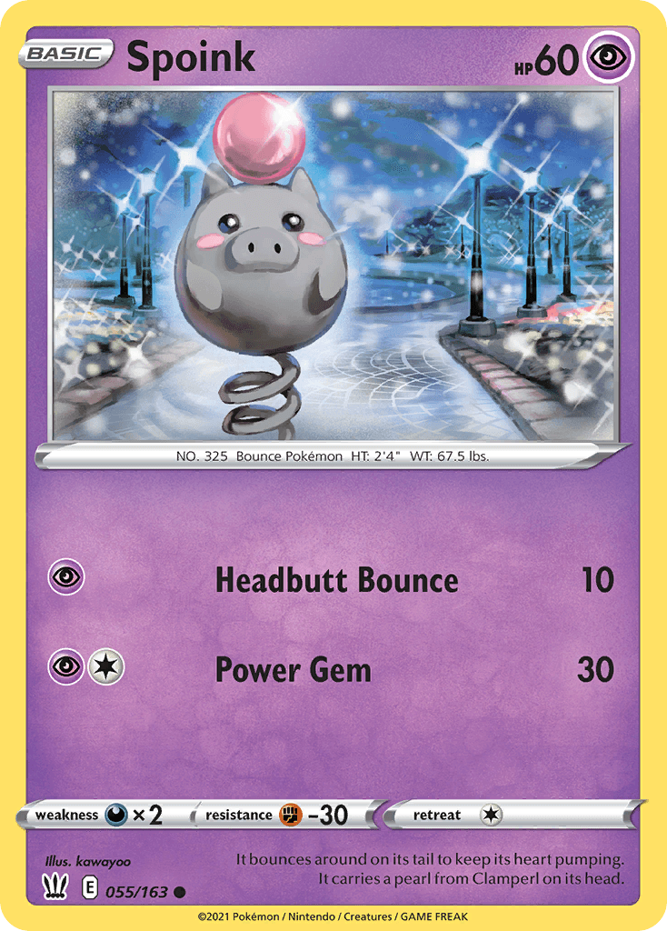 Spoink, carta 55 de Battle Styles