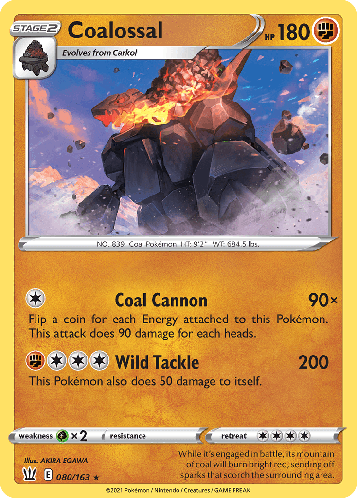 Coalossal, carta 80 de Battle Styles