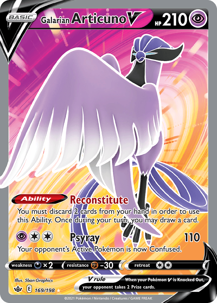 Galarian Articuno V, carta 169 de Chilling Reign