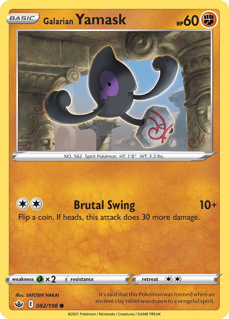 Galarian Yamask, carta 82 de Chilling Reign