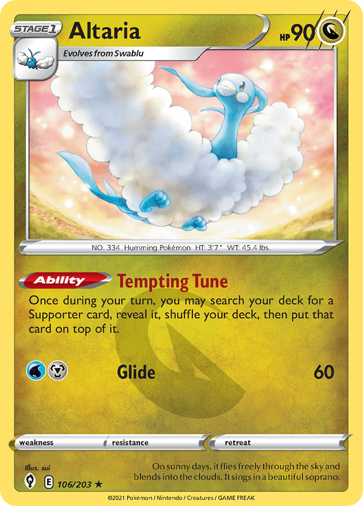 Altaria, carta 106 de Evolving Skies